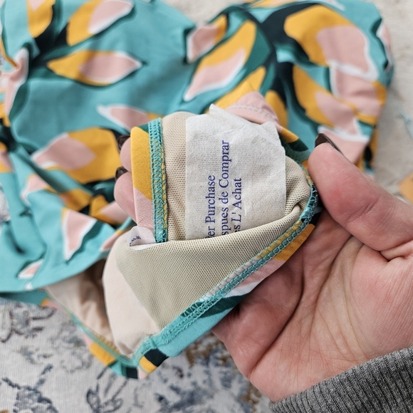 Kona Sol Tropical Leaf Pattern Racerback One Piece - Picture 8 of 11